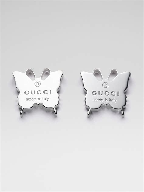 gucci earrings butterfly|sterling silver Gucci earrings.